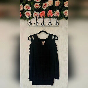 Love 21 Shredded Shoulder Knit Sweater